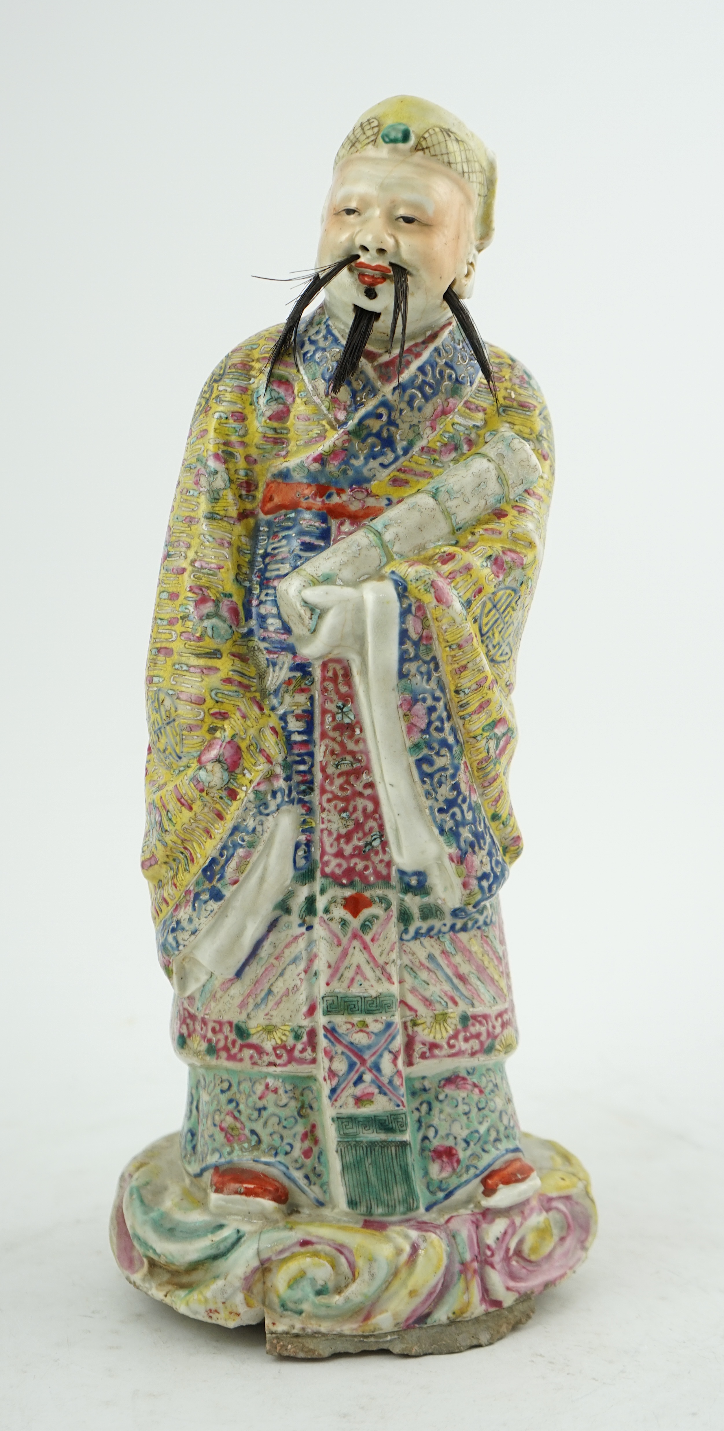 A Chinese famille rose figure of Fuxing, early 20th century